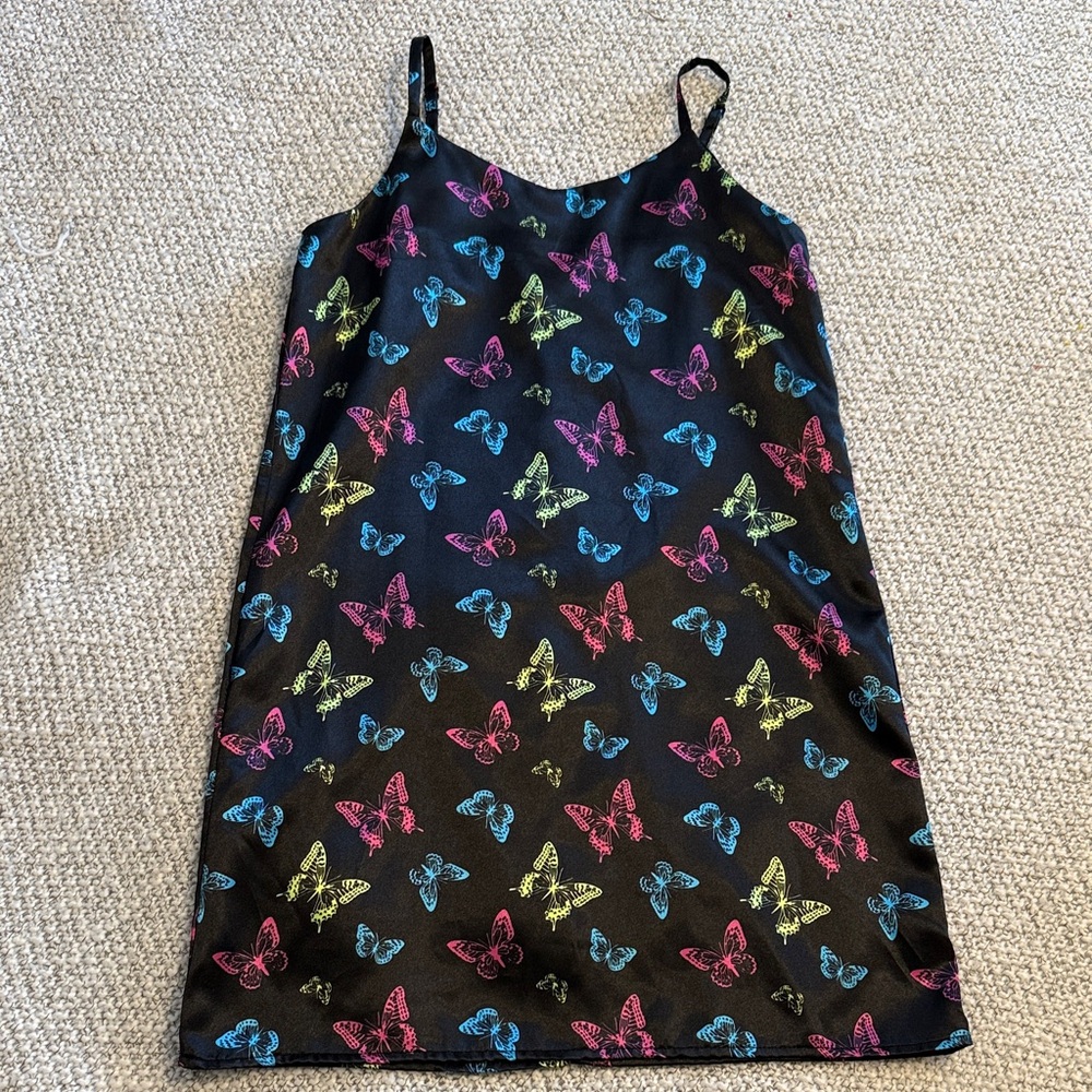 Art Class Vibrant Butterfly Patterned Dress